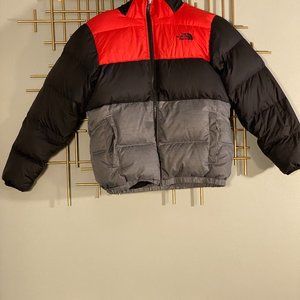 Kids REVERSIBLE Northface Winter Coat Red, Black, Grey
